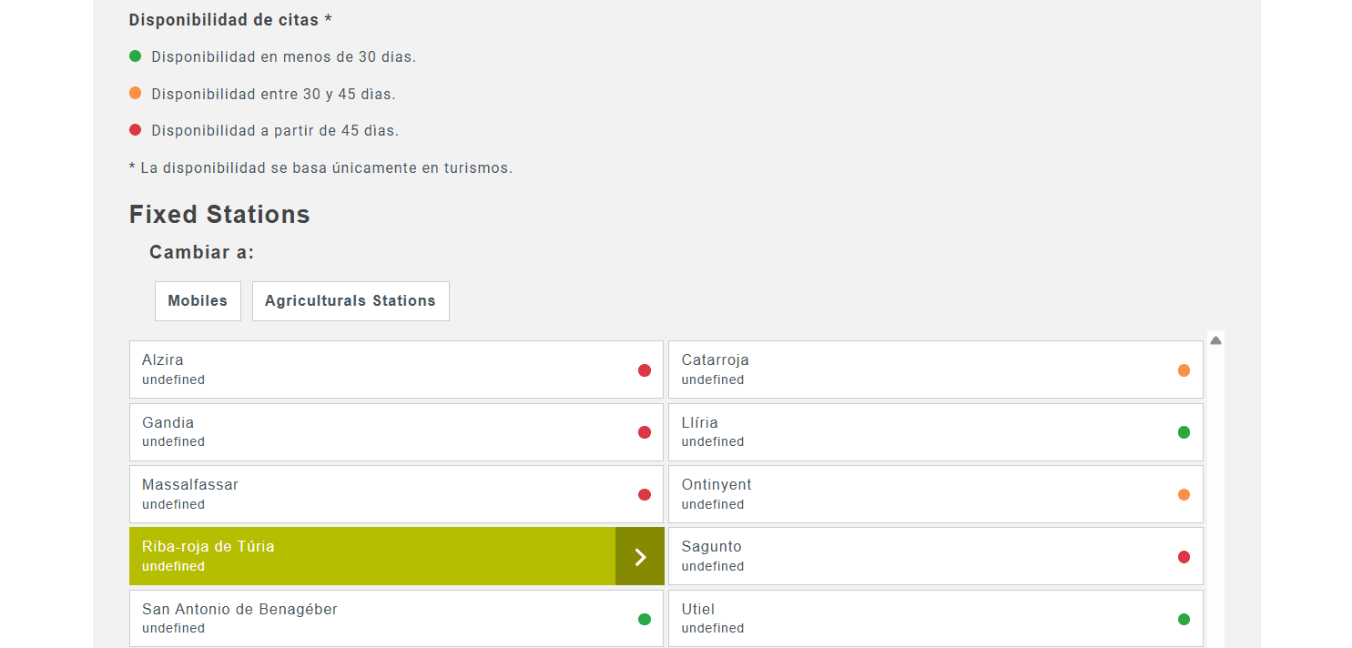 Selector del tipo de vehículo y combustible en SITVAL